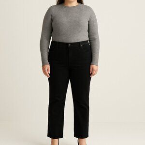 Citizens of Humanity Black Isola Cropped Straight Leg Jean